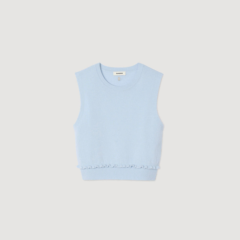 Sandro Women Ruffled cropped sweater