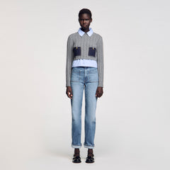 Sandro Women Cropped wool and cashmere sweater
