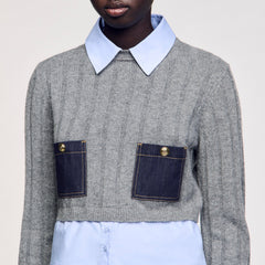 Sandro Women Cropped wool and cashmere sweater