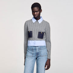 Sandro Women Cropped wool and cashmere sweater