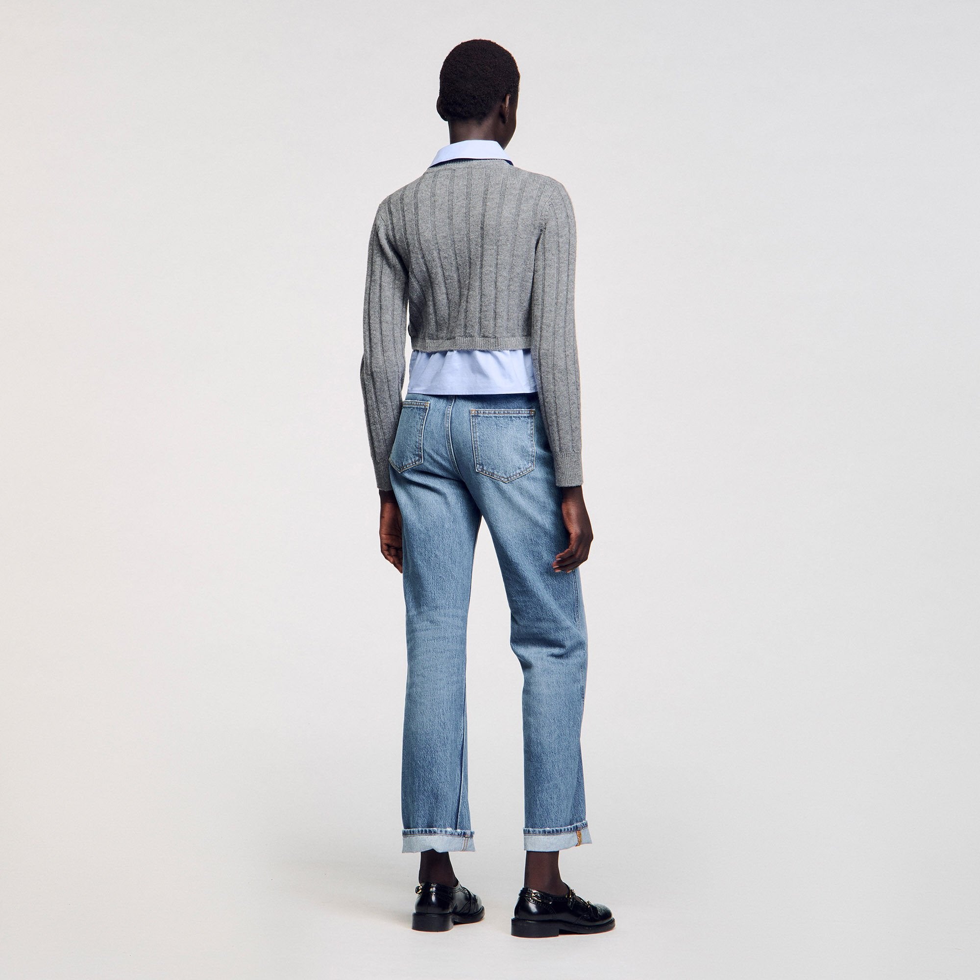 Sandro Women Cropped wool and cashmere sweater