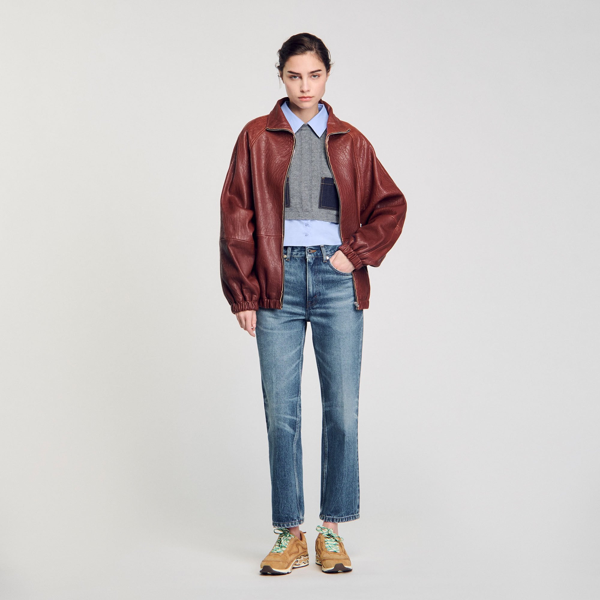Sandro Women Cropped wool and cashmere sweater