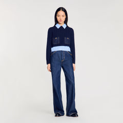 Sandro Women Cropped wool and cashmere sweater