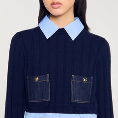 Sandro Women Cropped wool and cashmere sweater