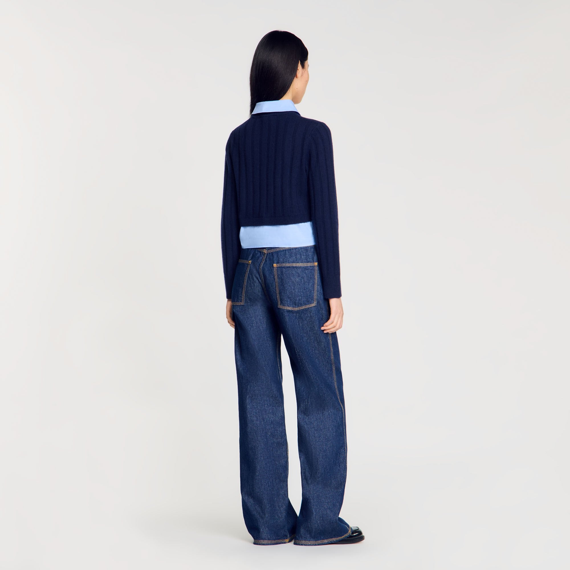 Sandro Women Cropped wool and cashmere sweater