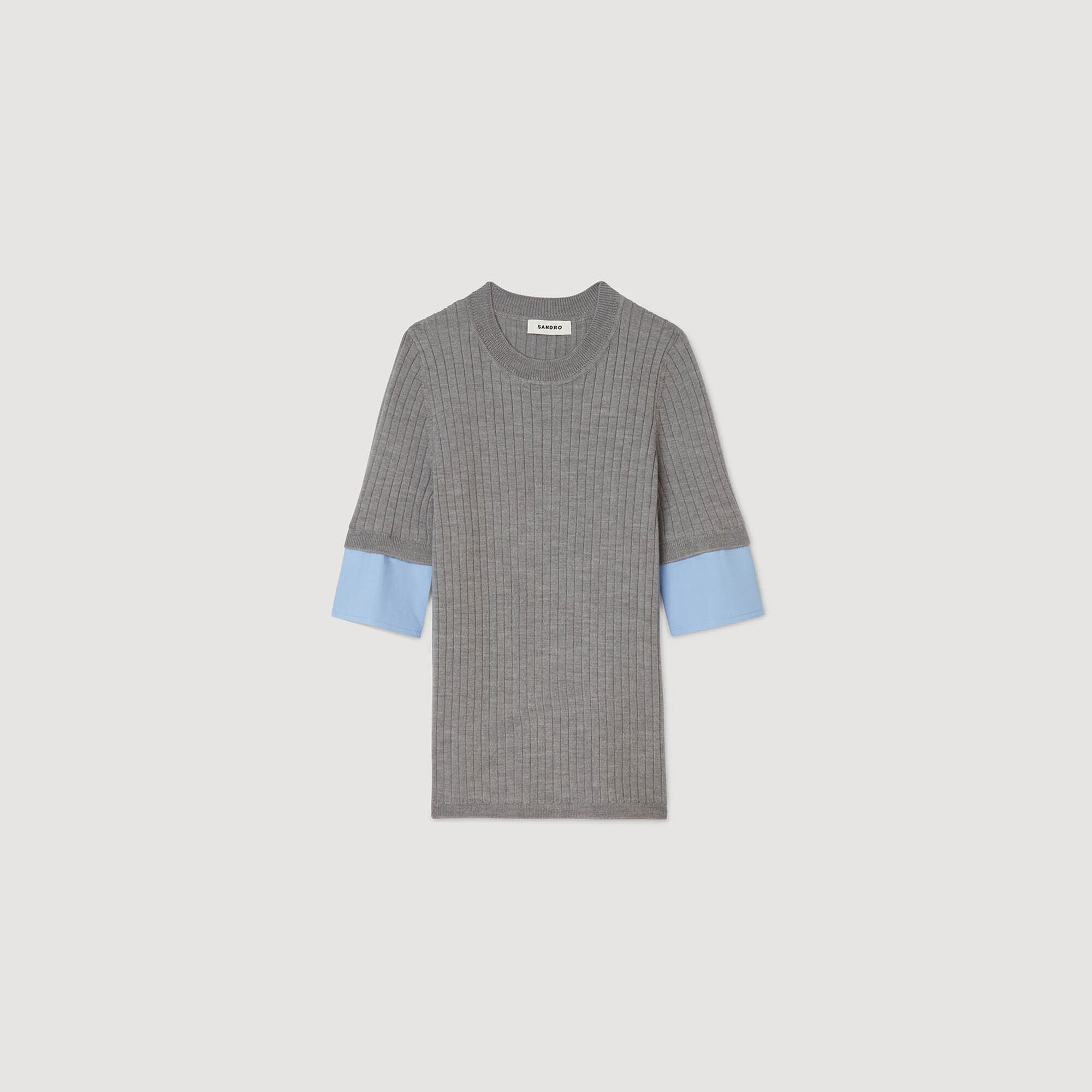 Sandro Women Sweater with contrast short sleeves