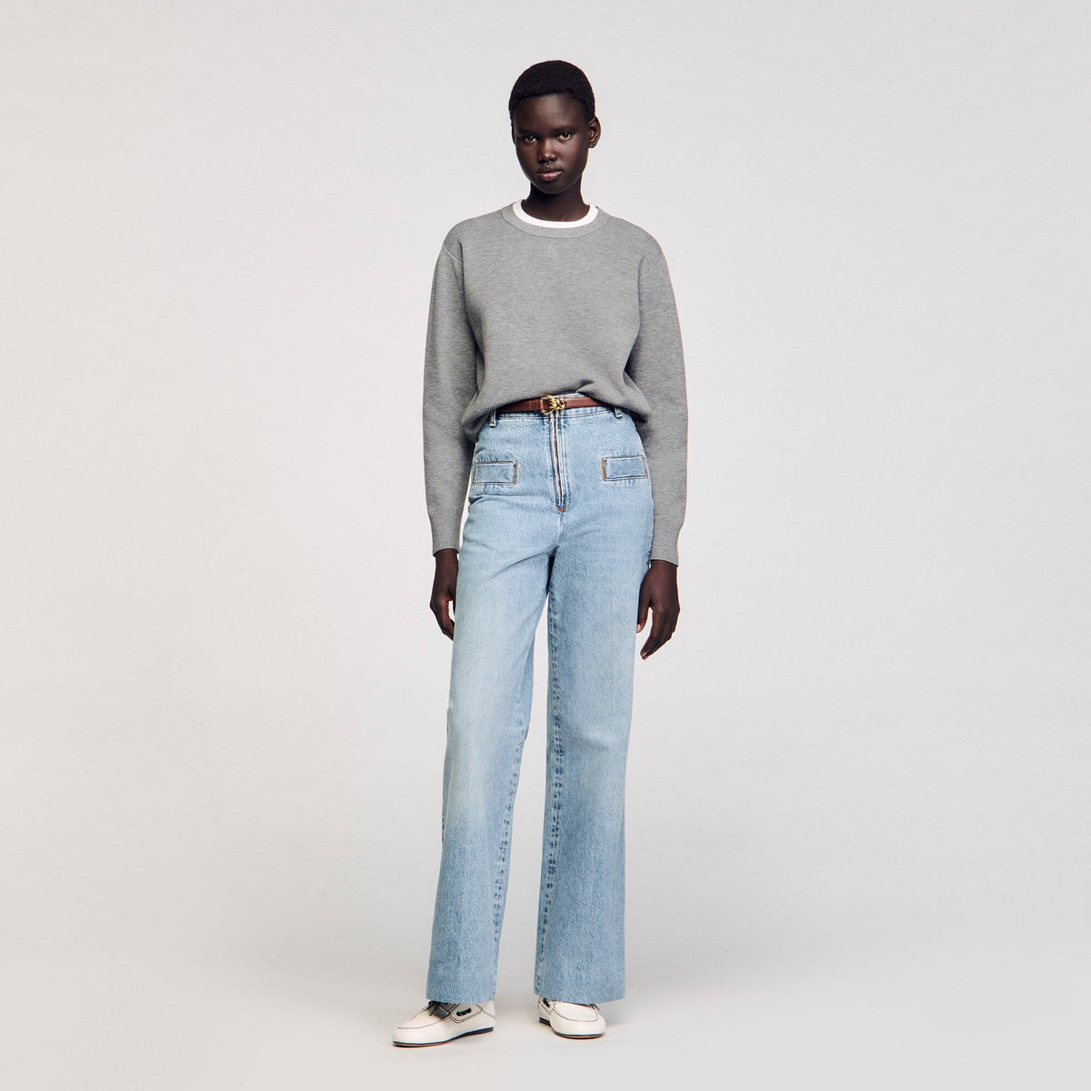 Sandro Women Contrast collar sweater