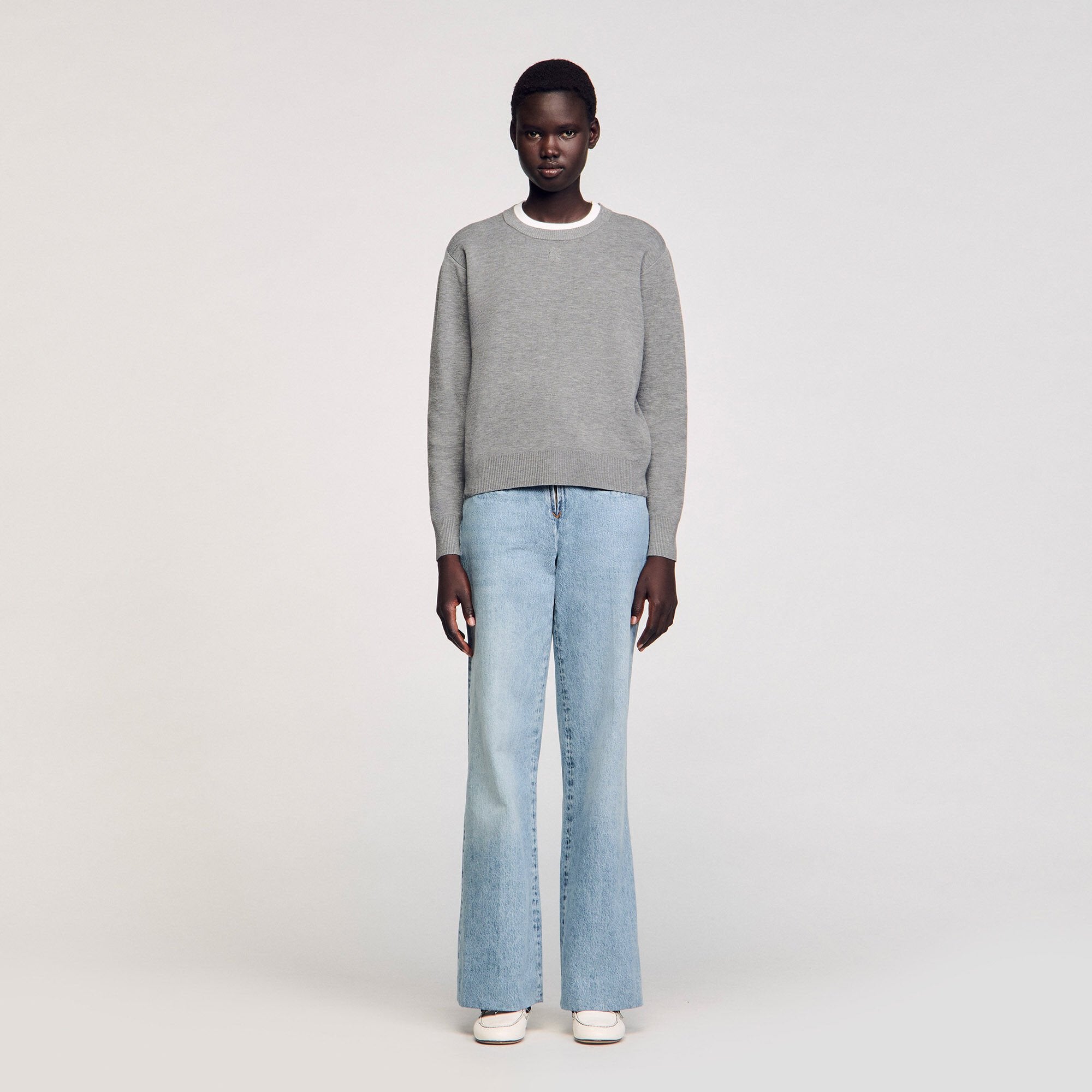 Sandro Women Contrast collar sweater