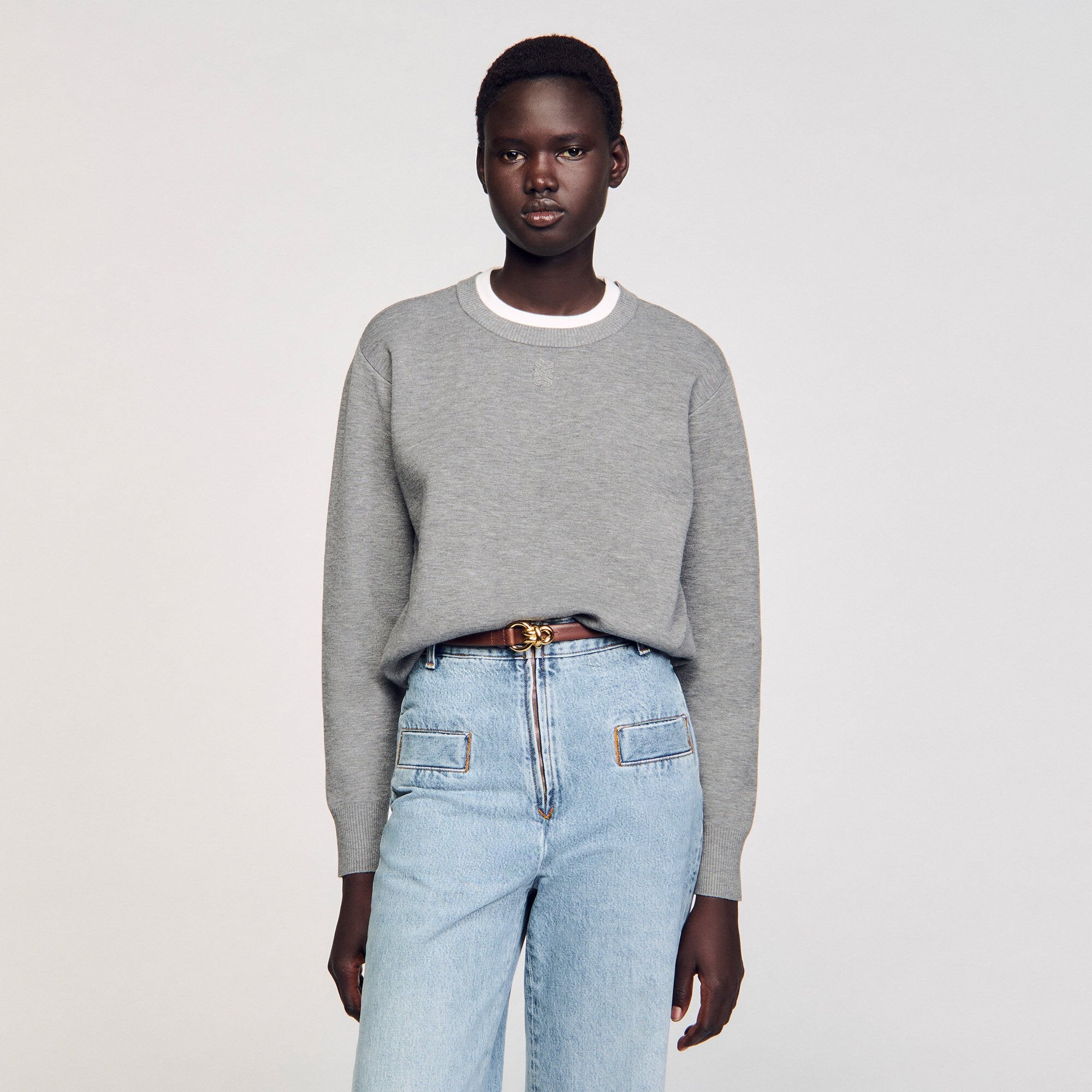 Sandro Women Contrast collar sweater