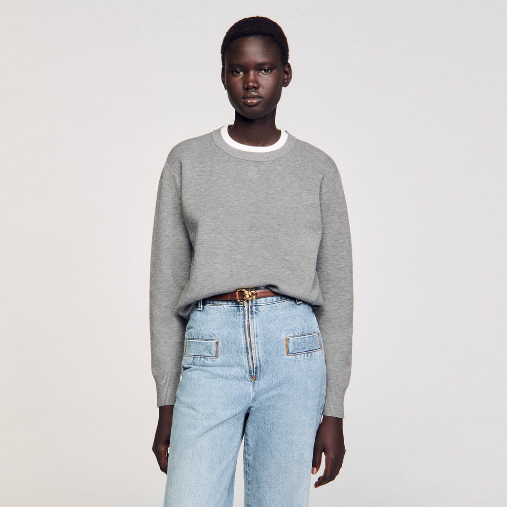Sandro Women Contrast collar sweater