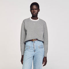 Sandro Women Contrast collar sweater