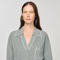 Sandro Women Open polo-collar neck sweater