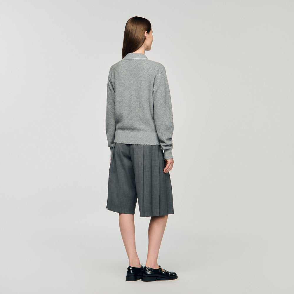 Sandro Women Open polo-collar neck sweater
