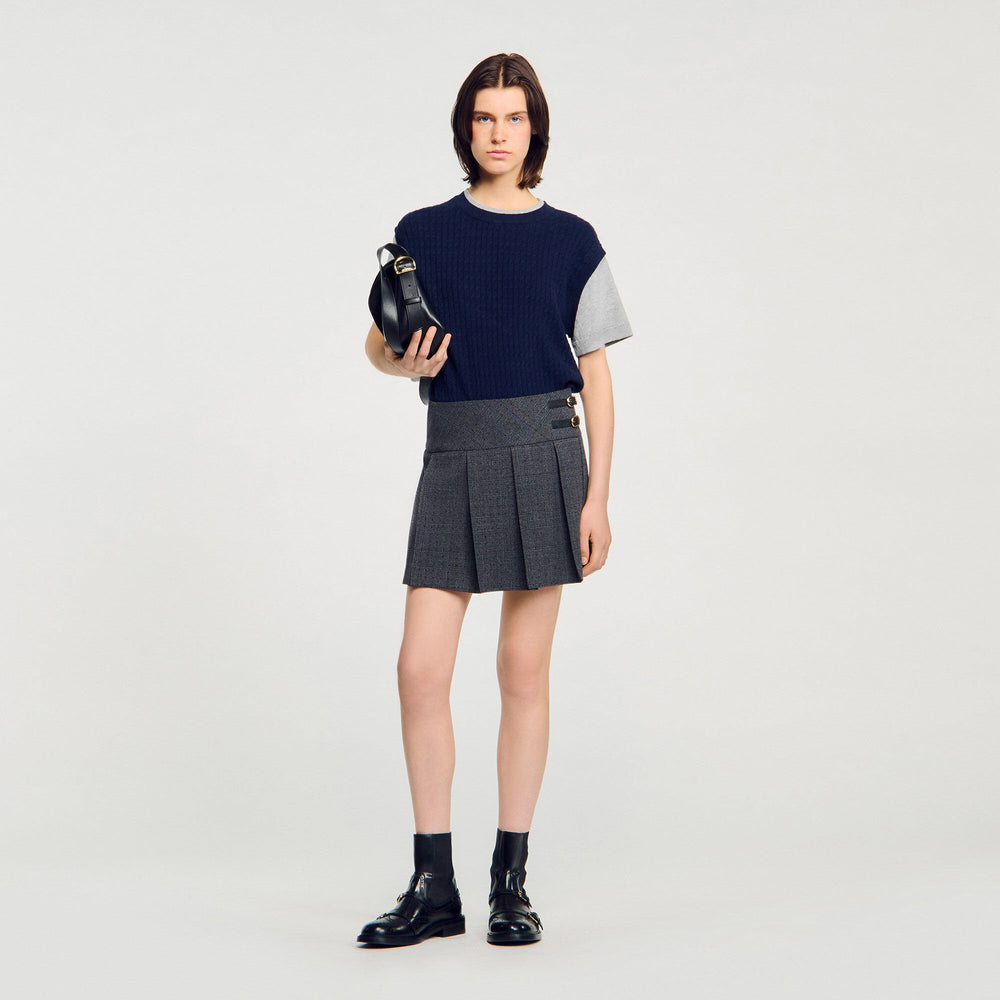 Sandro Women Dual-material knit sweater