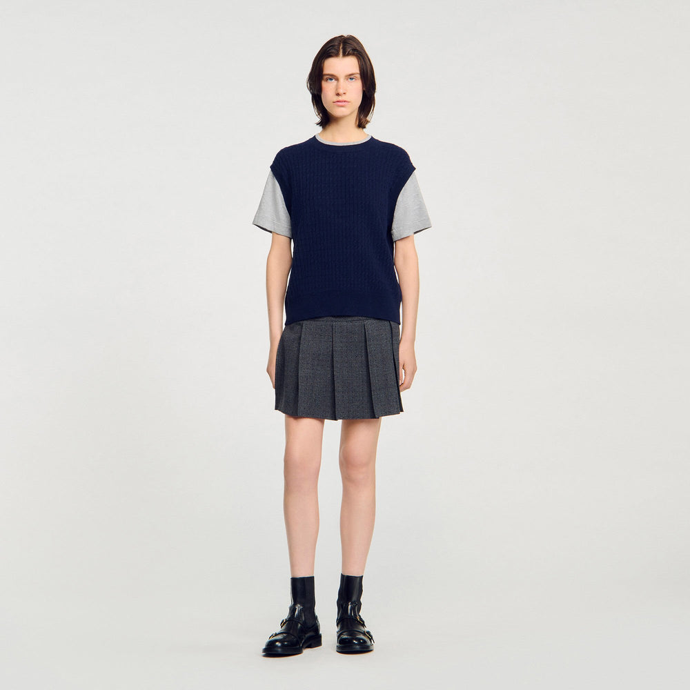 Sandro Women Dual-material knit sweater