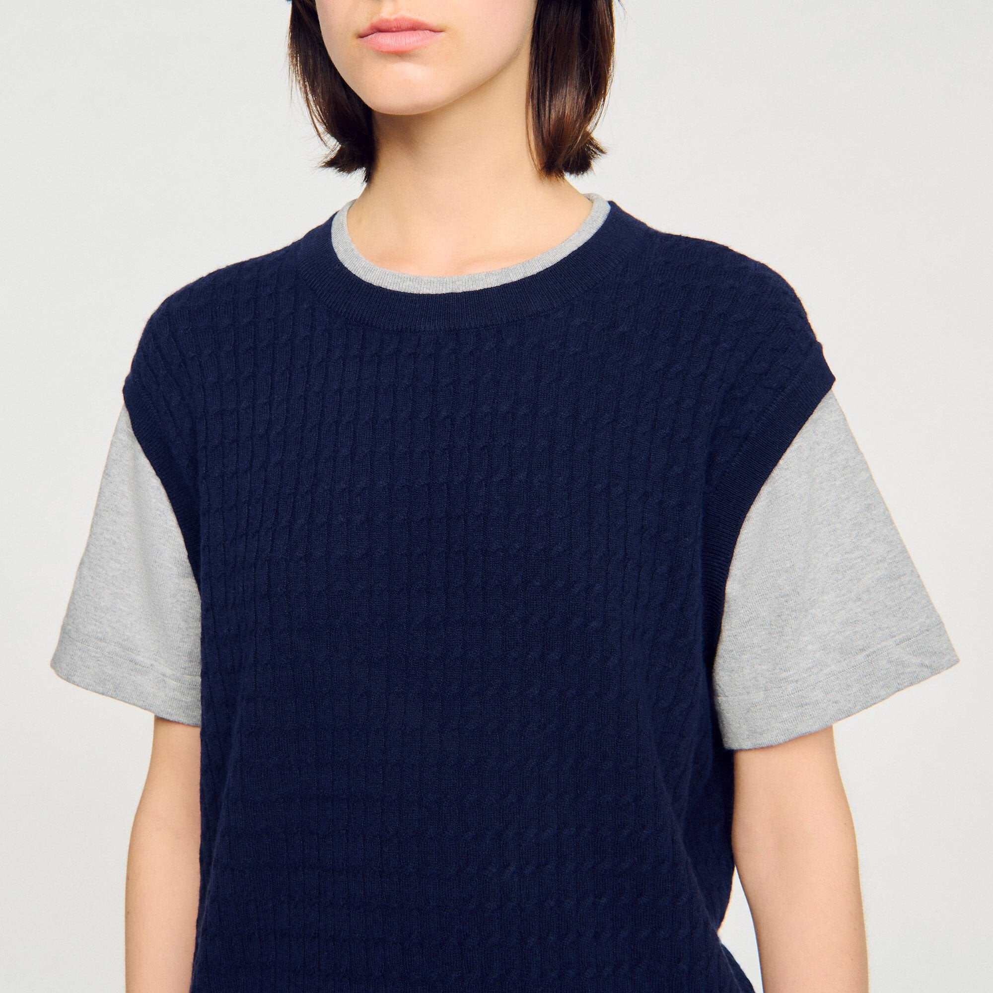 Sandro Women Dual-material knit sweater