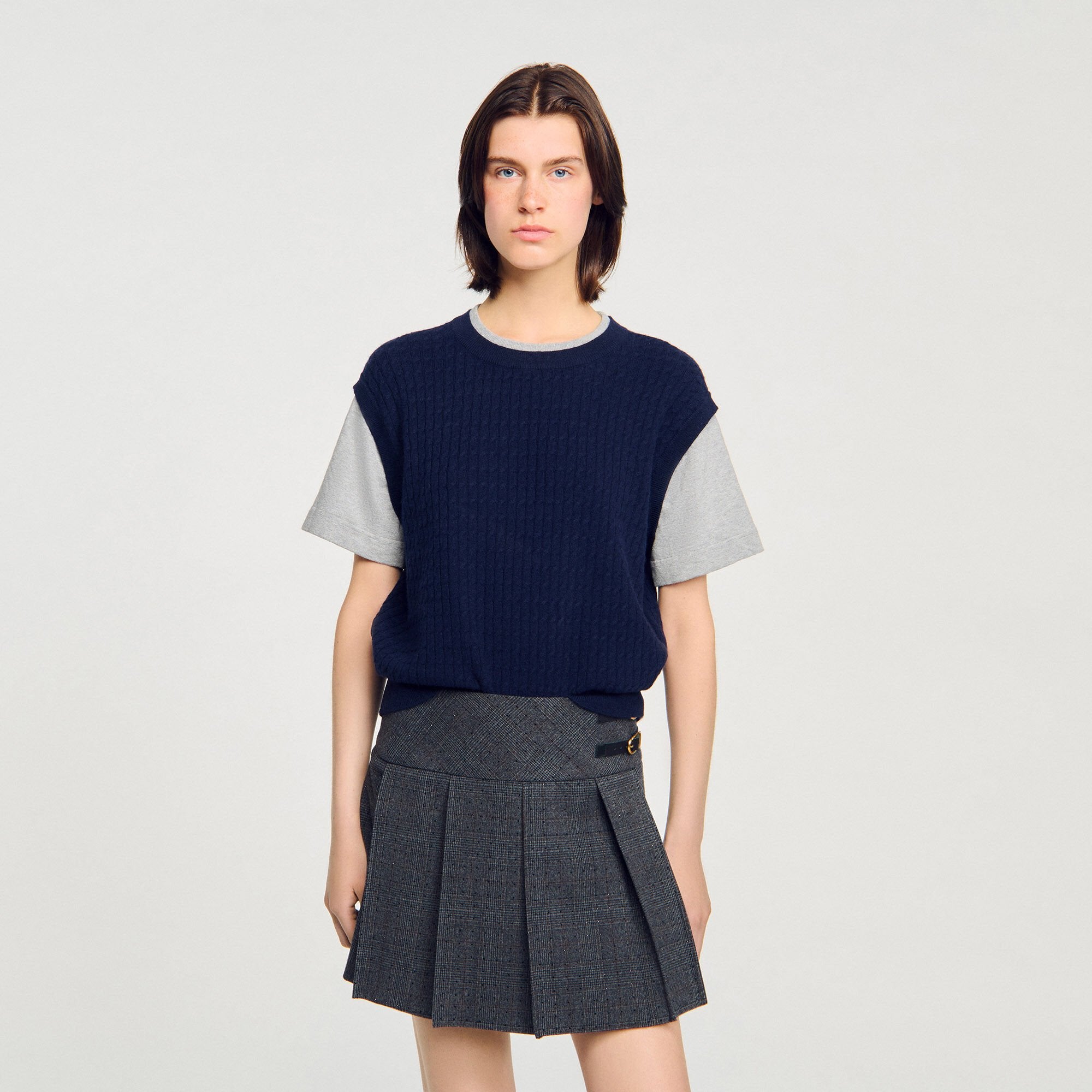 Sandro Women Dual-material knit sweater
