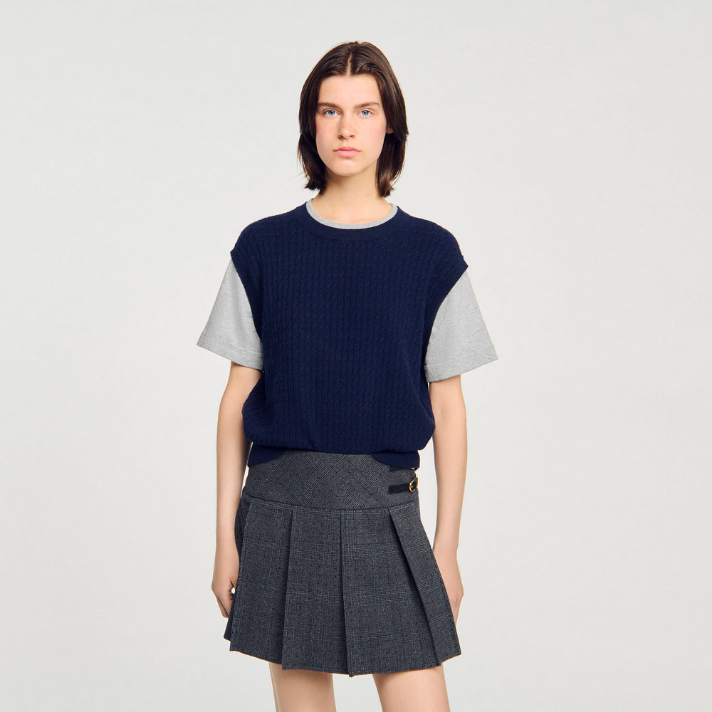 Sandro Women Dual-material knit sweater
