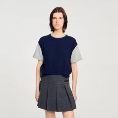 Sandro Women Dual-material knit sweater