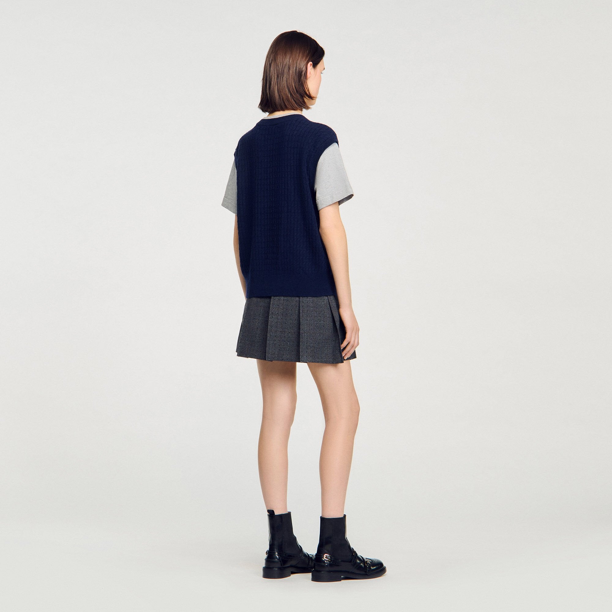 Sandro Women Dual-material knit sweater