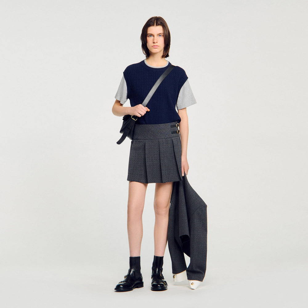 Sandro Women Dual-material knit sweater