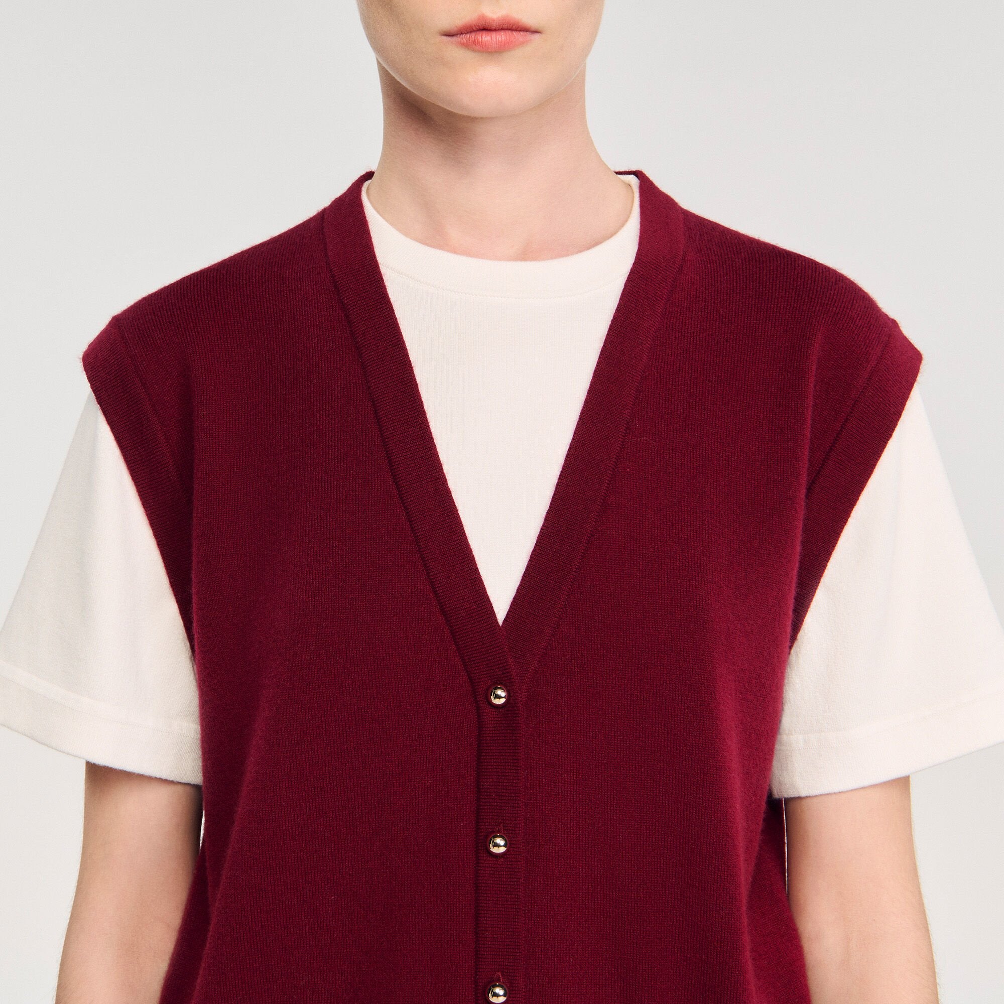 Sandro Women Two-tone wool and cashmere sweater