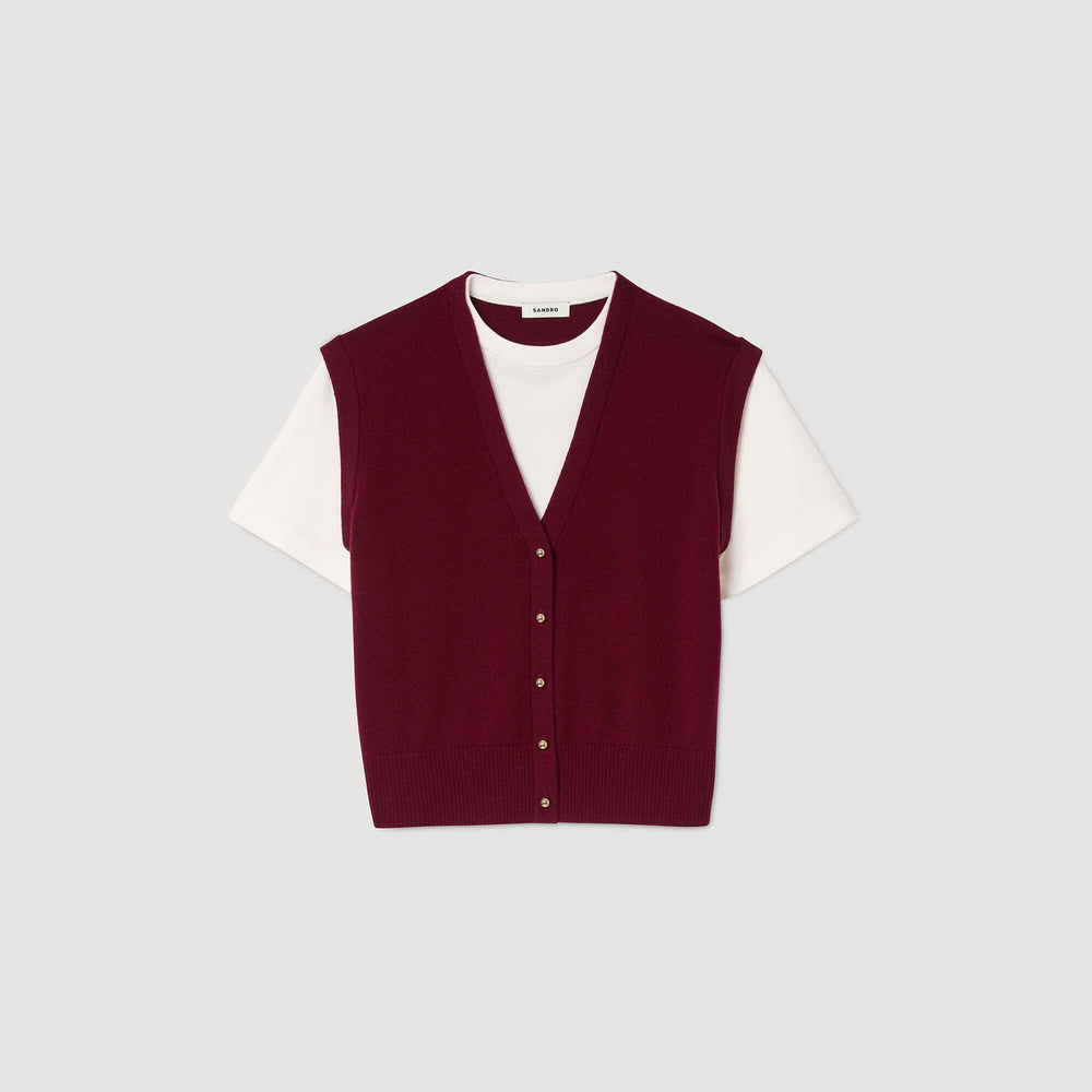 Sandro Women Two-tone wool and cashmere sweater