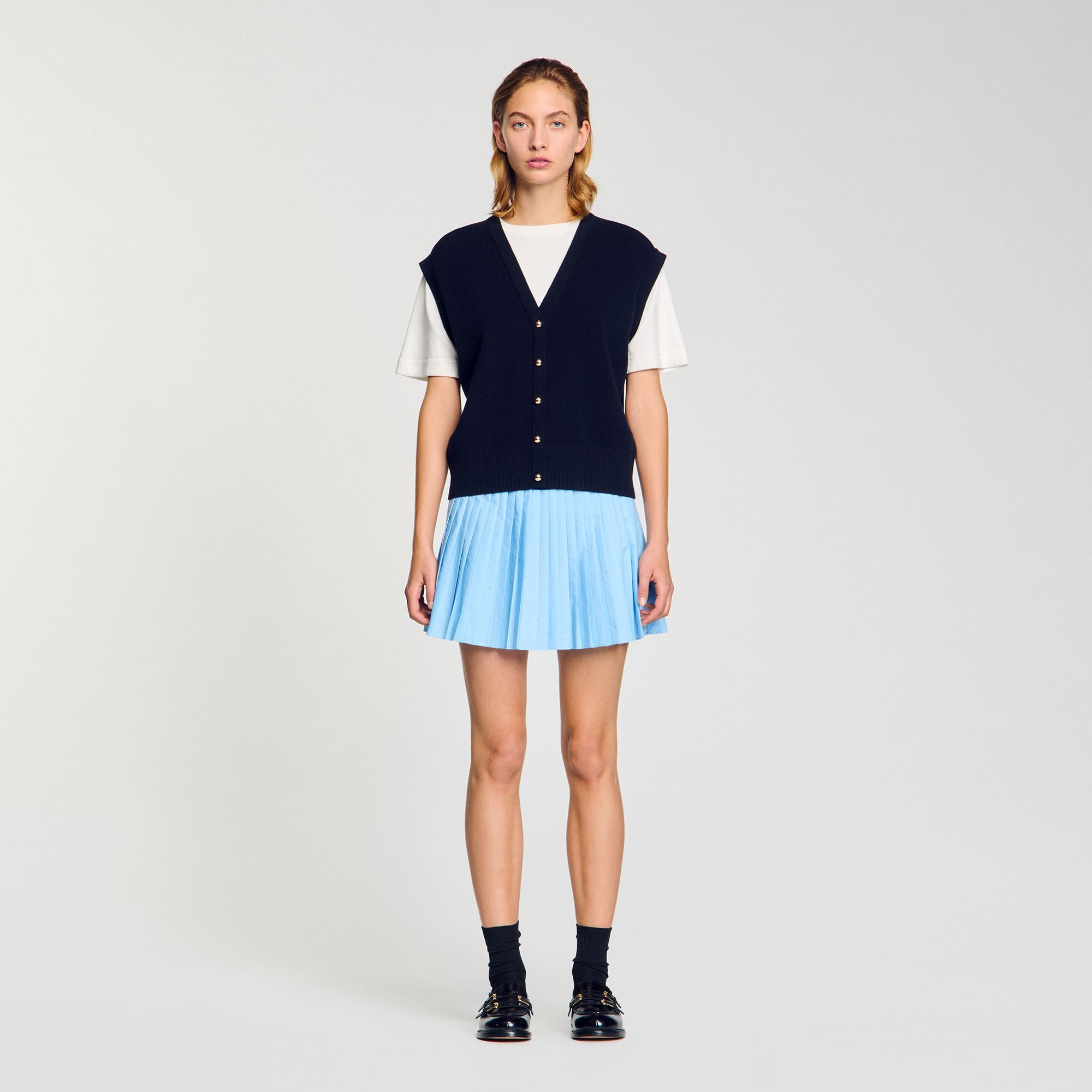 Sandro Women Two-tone wool and cashmere sweater