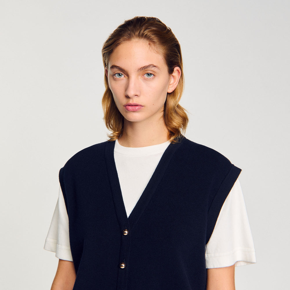Sandro Women Two-tone wool and cashmere sweater