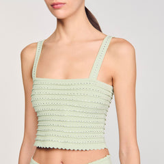 Sandro Women Rhinestone knit crop top