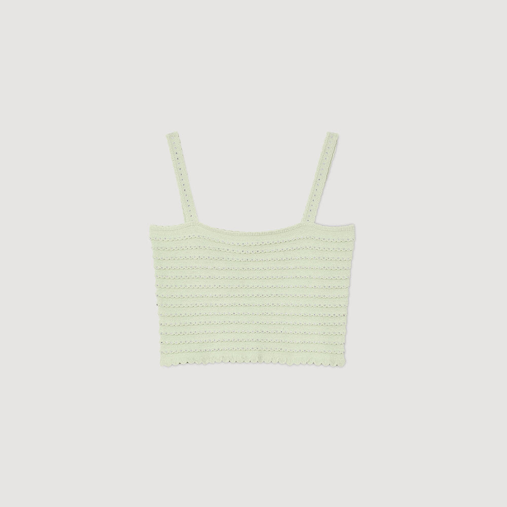 Sandro Women Rhinestone knit crop top