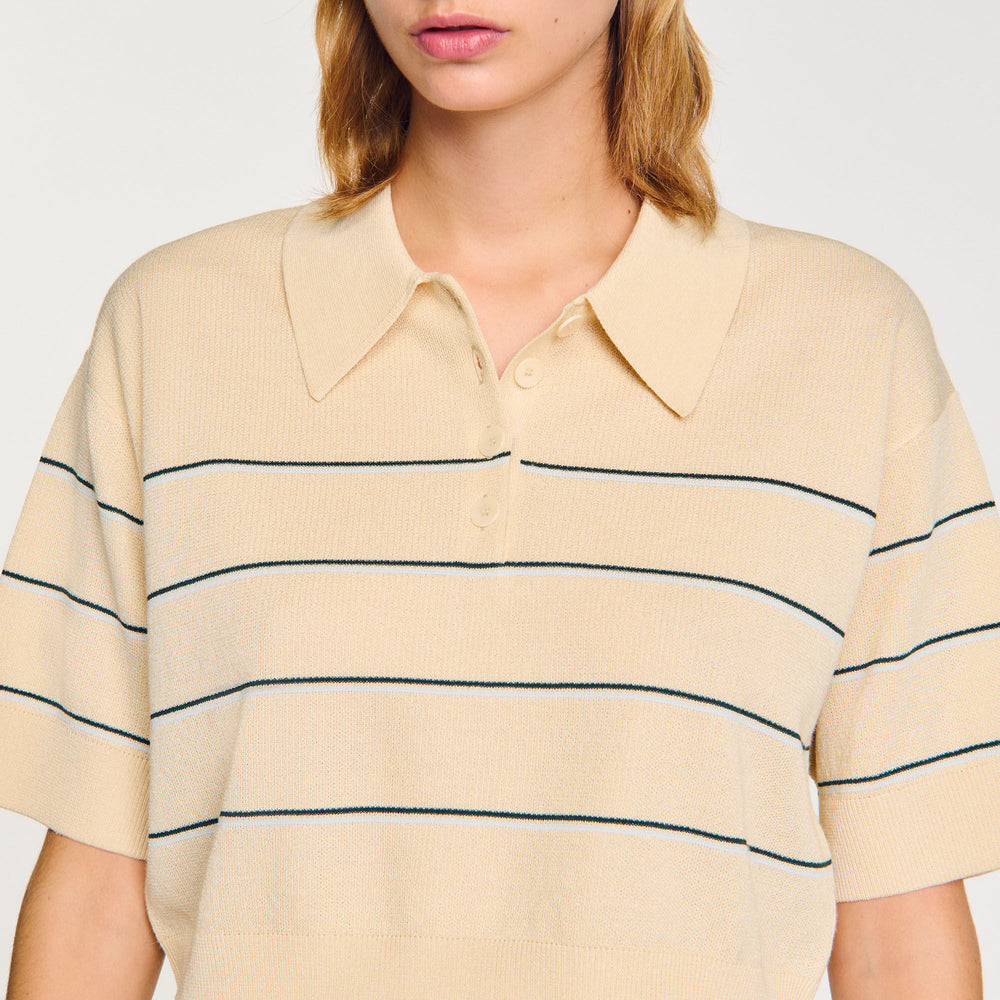 Sandro Women Cropped striped knitted sweater