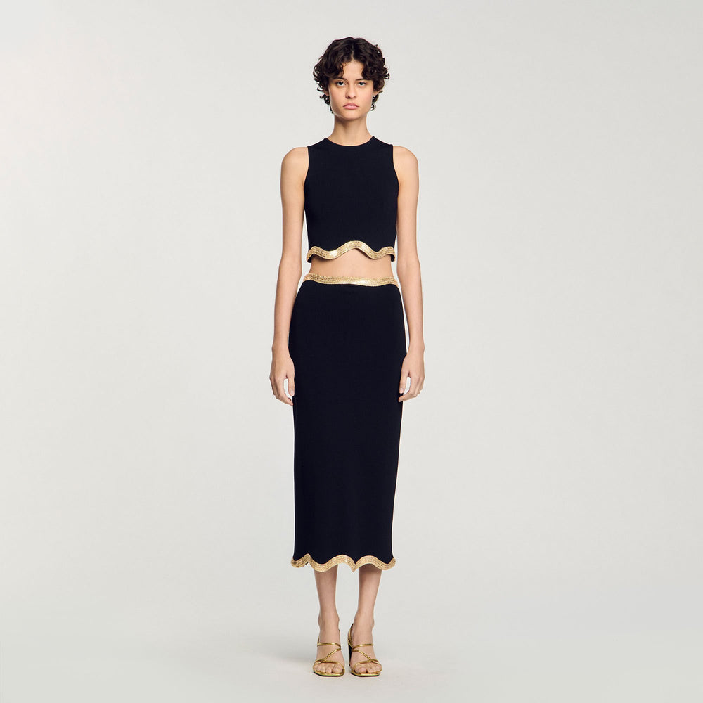 Sandro Women Cropped top with chain detail