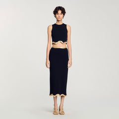 Sandro Women Cropped top with chain detail