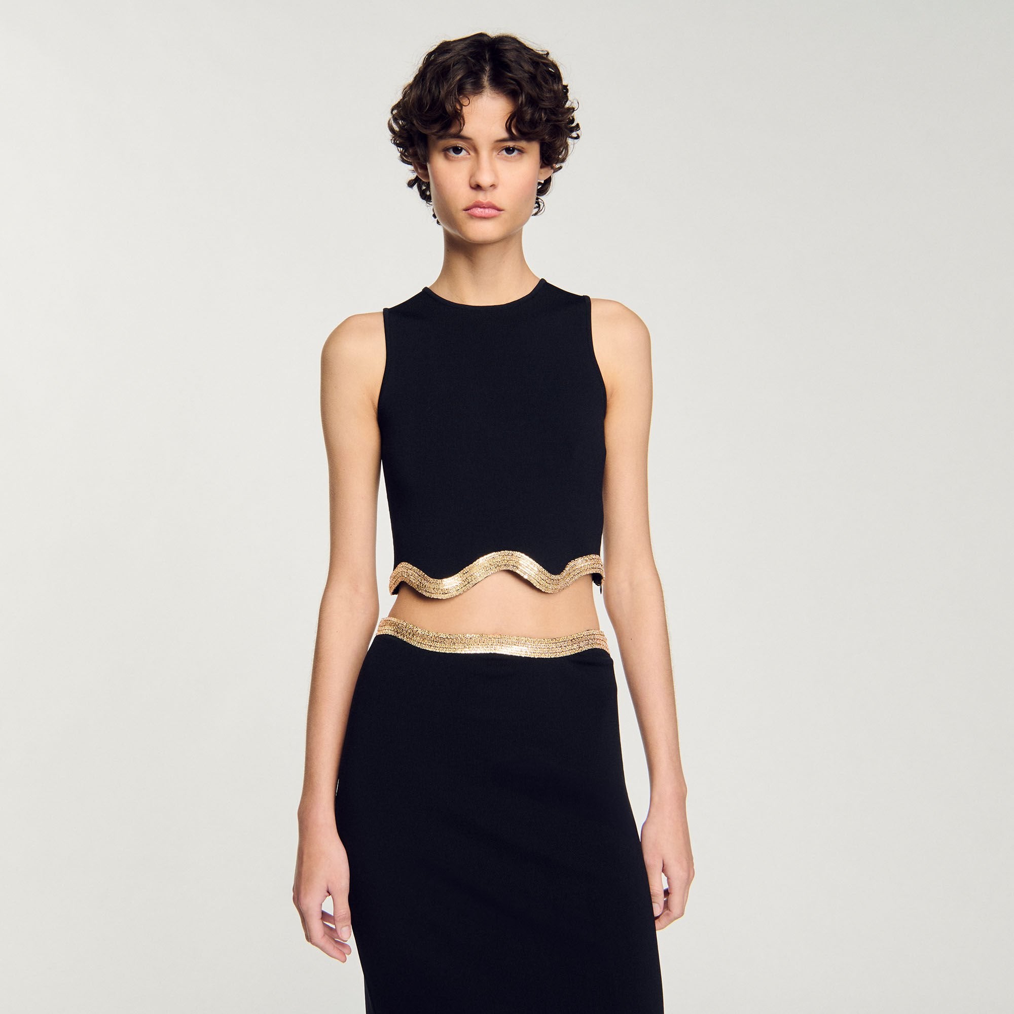 Sandro Women Cropped top with chain detail