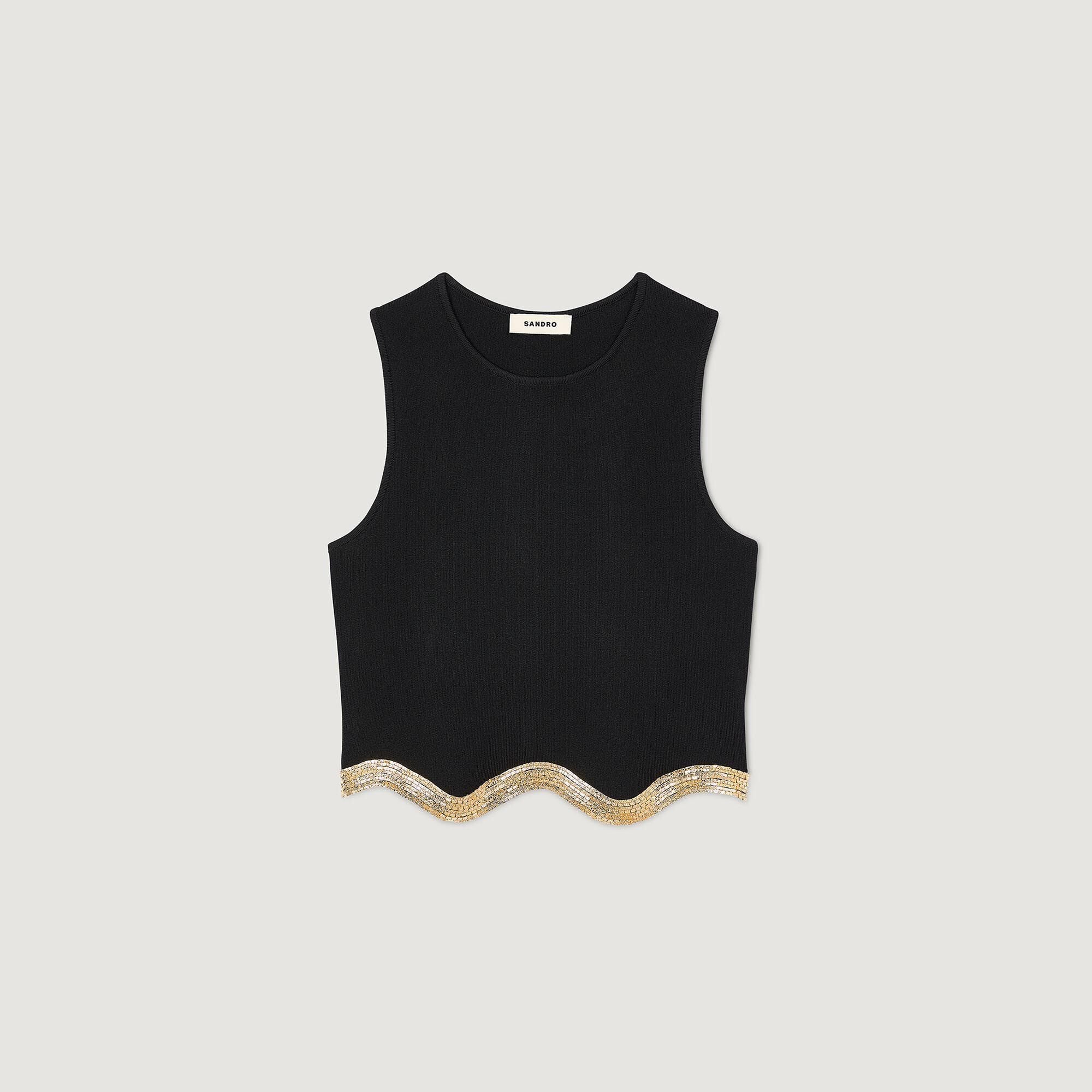 Sandro Women Cropped top with chain detail