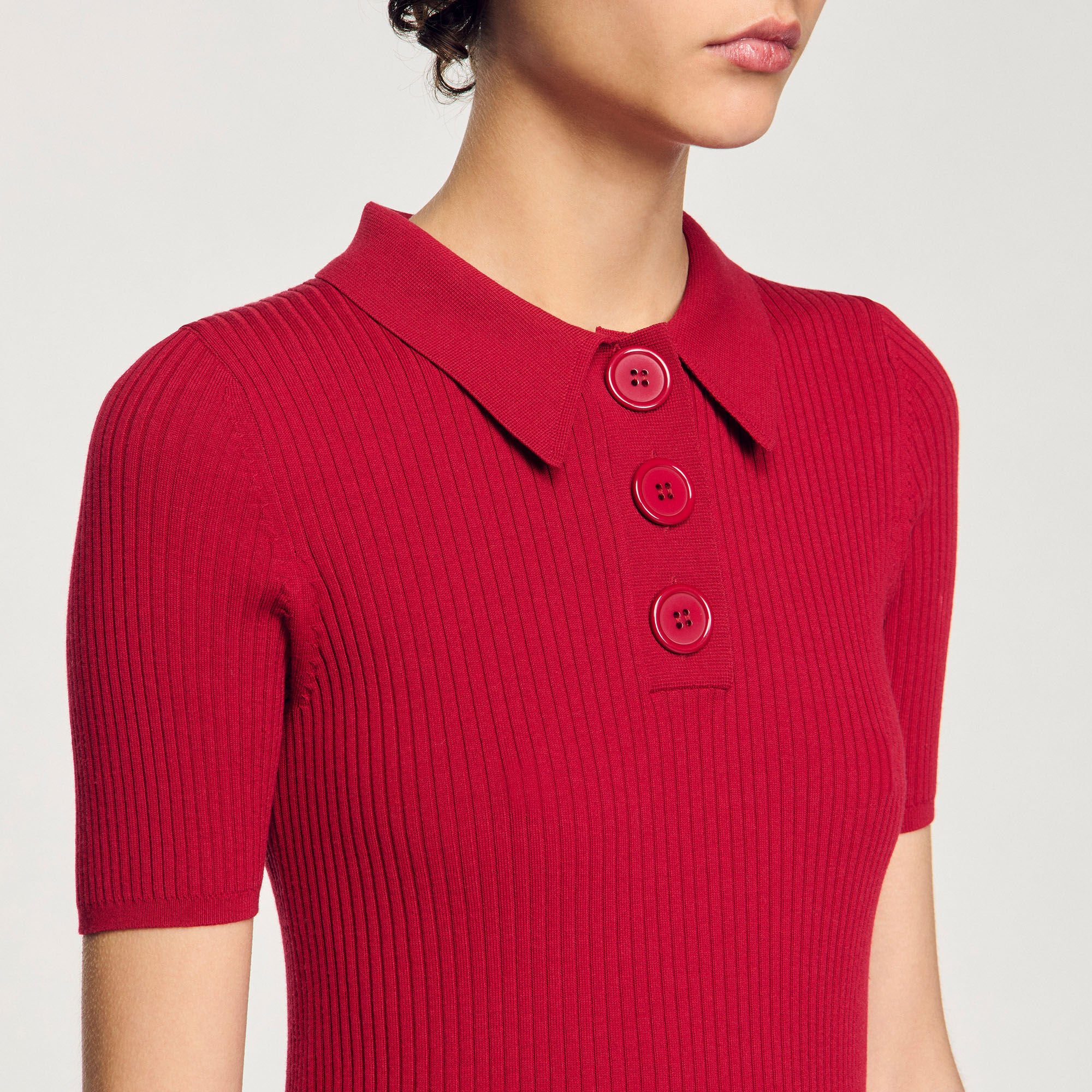 Sandro Women Rib knit polo shirt