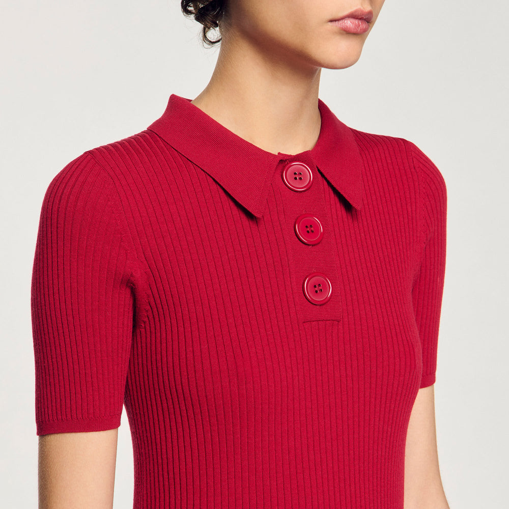 Sandro Women Rib knit polo shirt