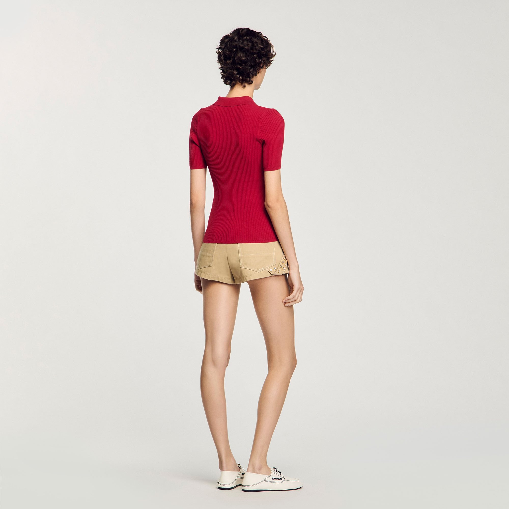 Sandro Women Rib knit polo shirt
