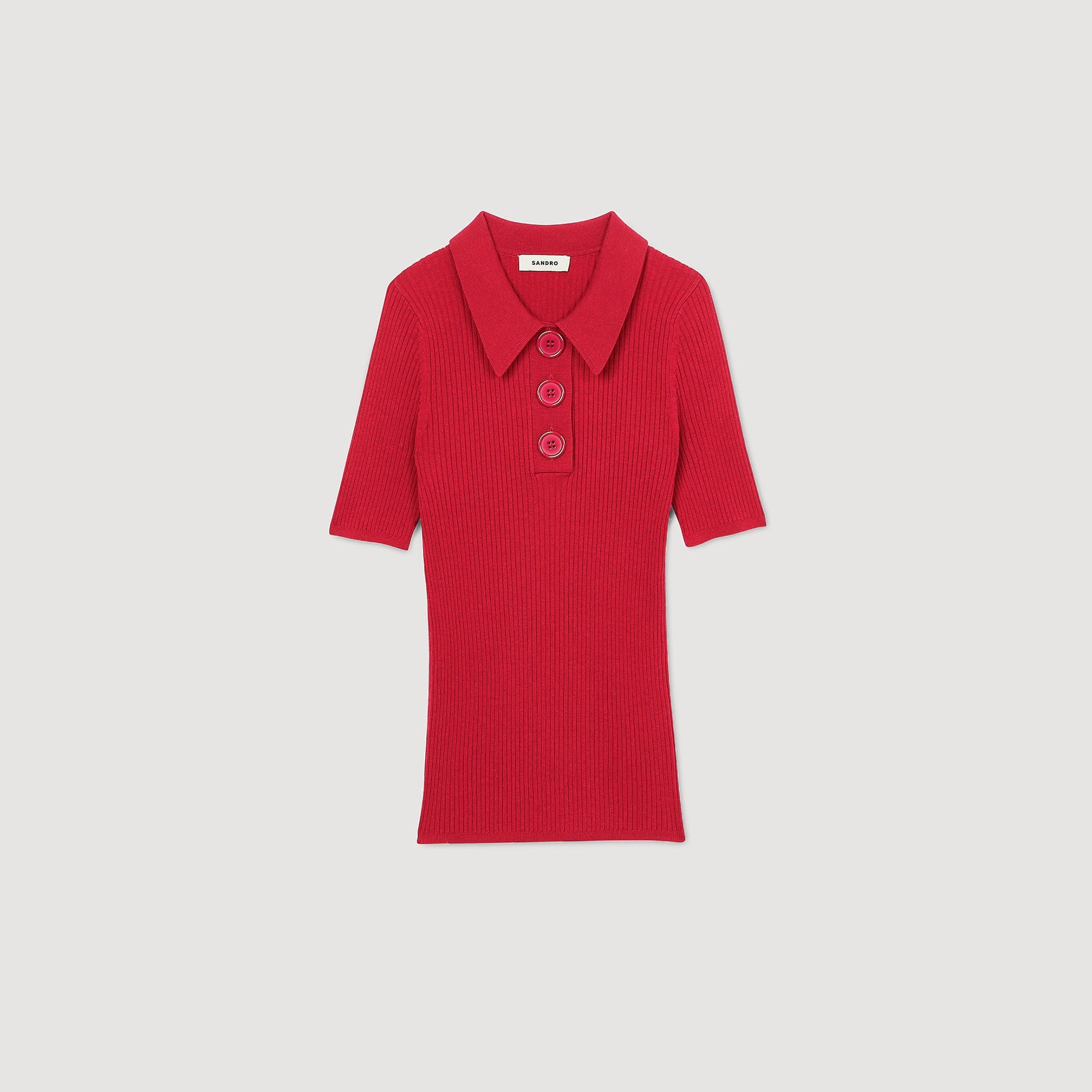 Sandro Women Rib knit polo shirt