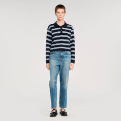Sandro Women Striped polo sweater