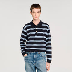 Sandro Women Striped polo sweater