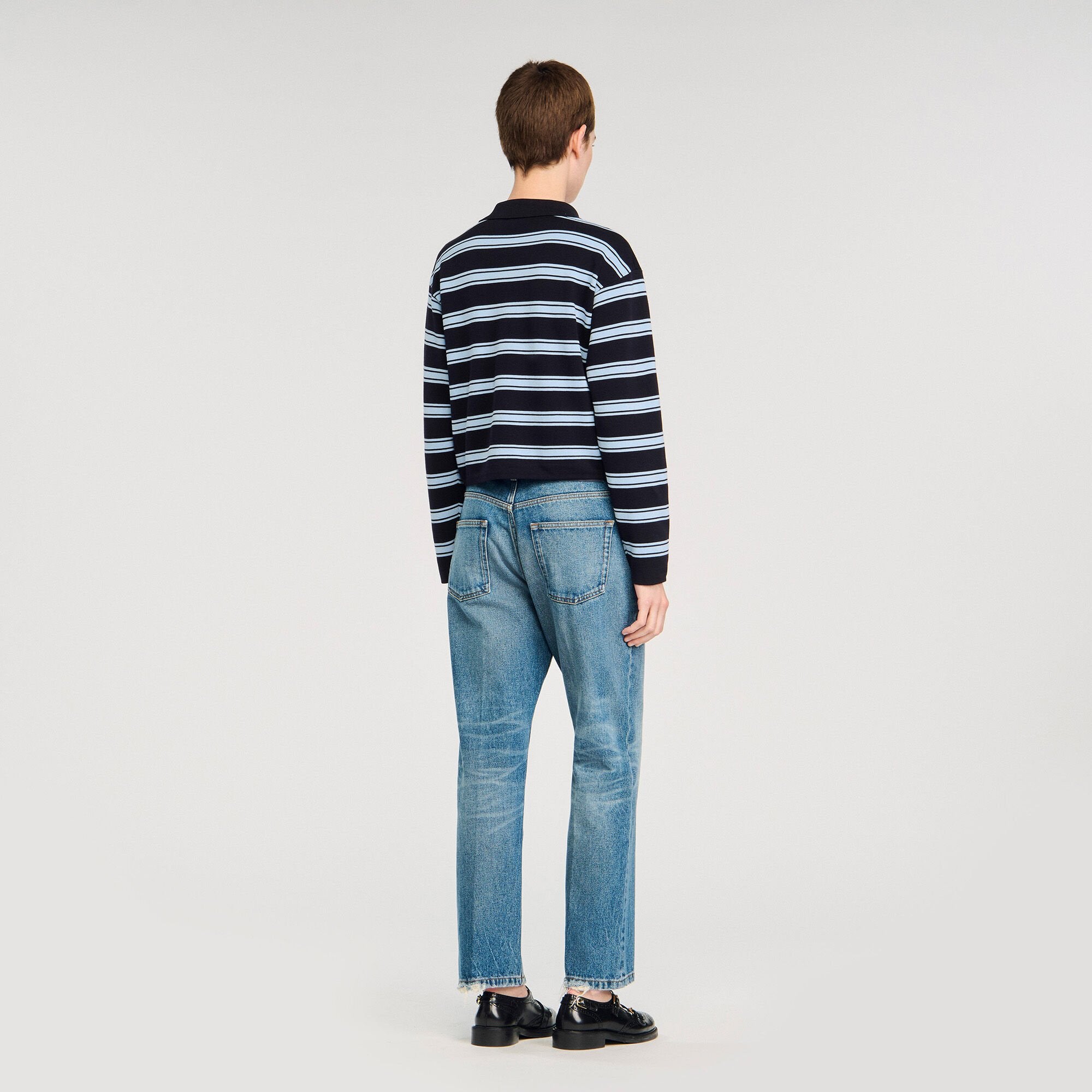 Sandro Women Striped polo sweater