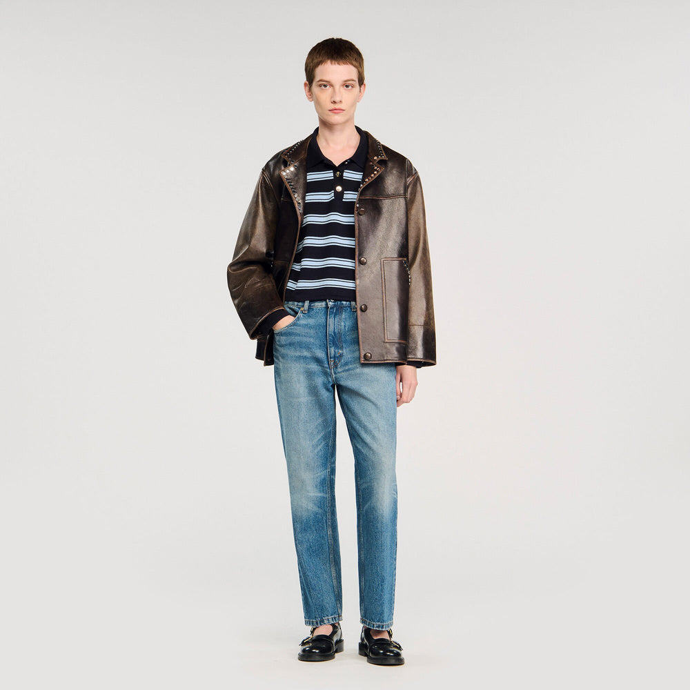 Sandro Women Striped polo sweater