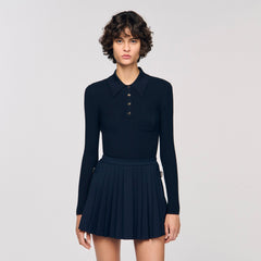Sandro Women Cable knit polo sweater