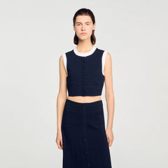 Sandro Women Two-tone cropped cardigan