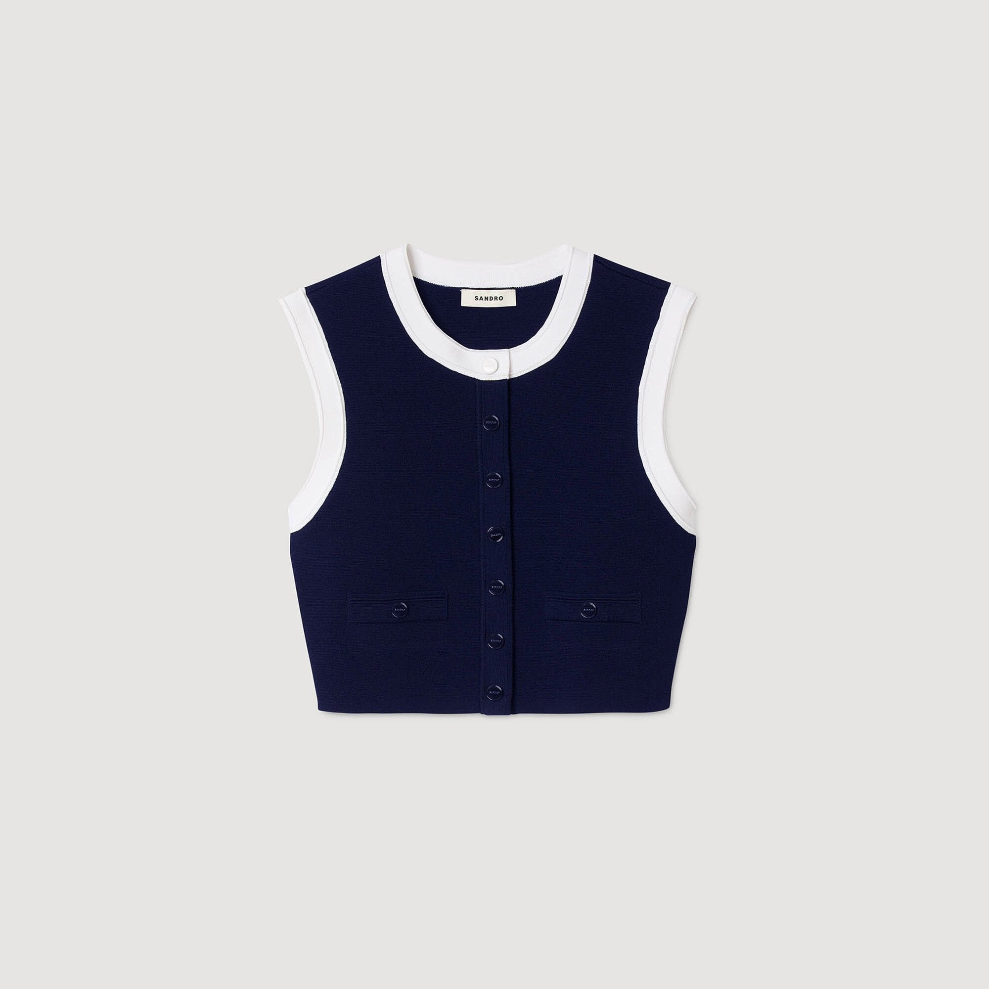Sandro Women Two-tone cropped cardigan