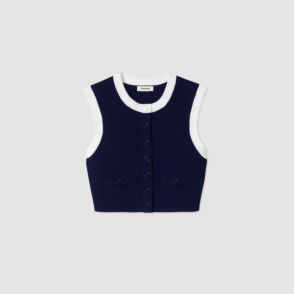 Sandro Women Two-tone cropped cardigan