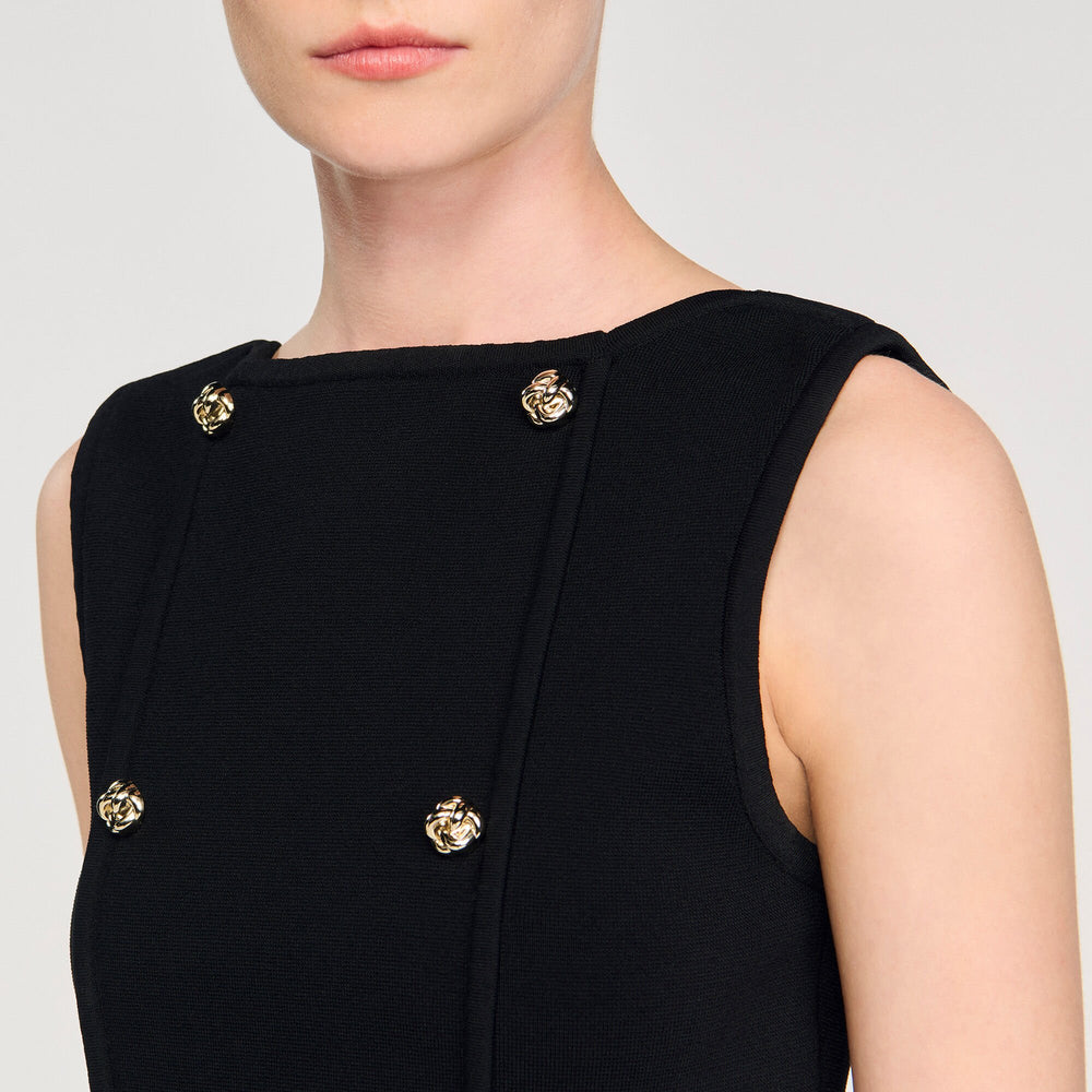 Sandro Women Button detail cropped knit top