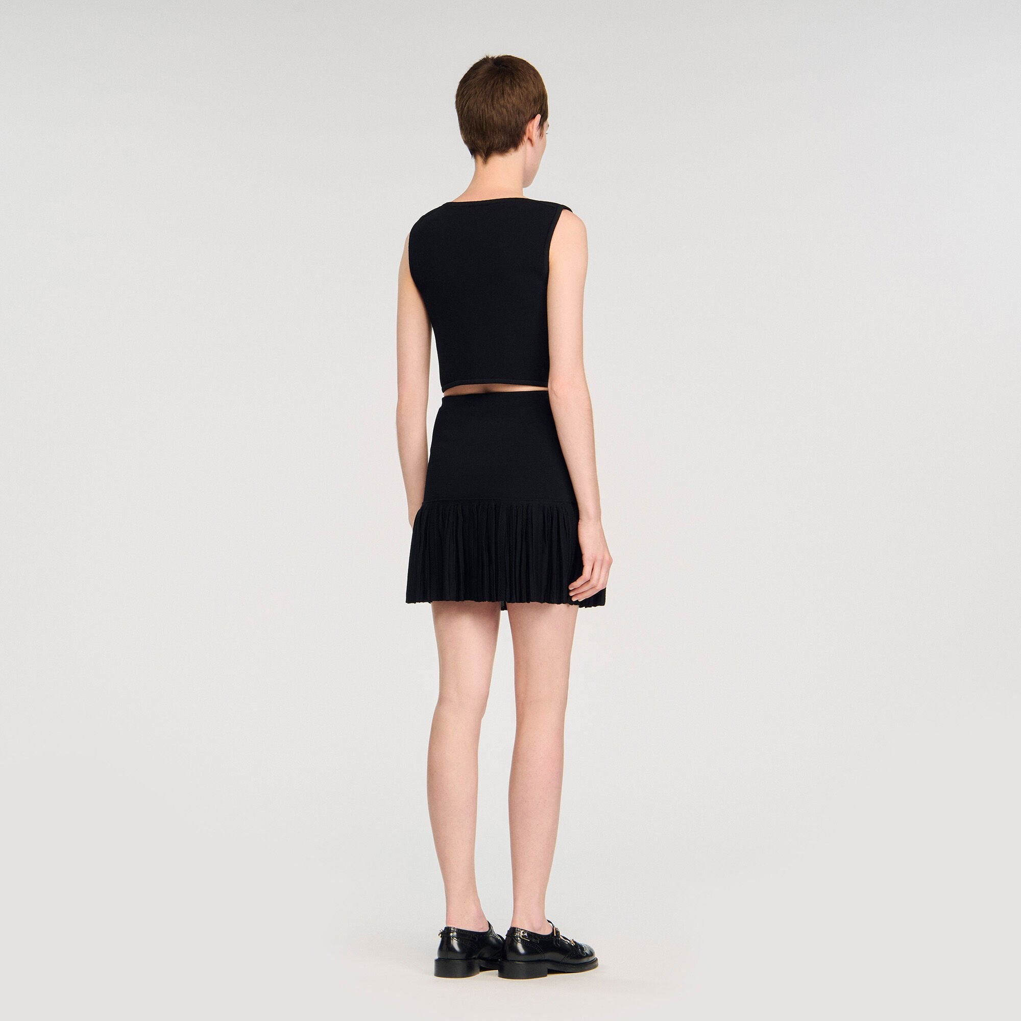 Sandro Women Button detail cropped knit top